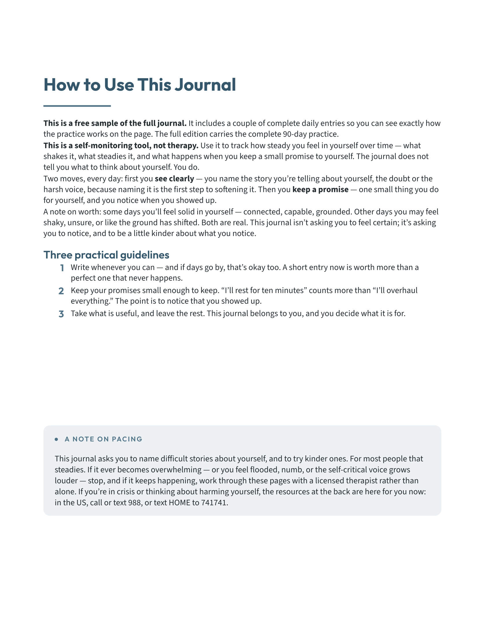 Worth & Weight — How to use it